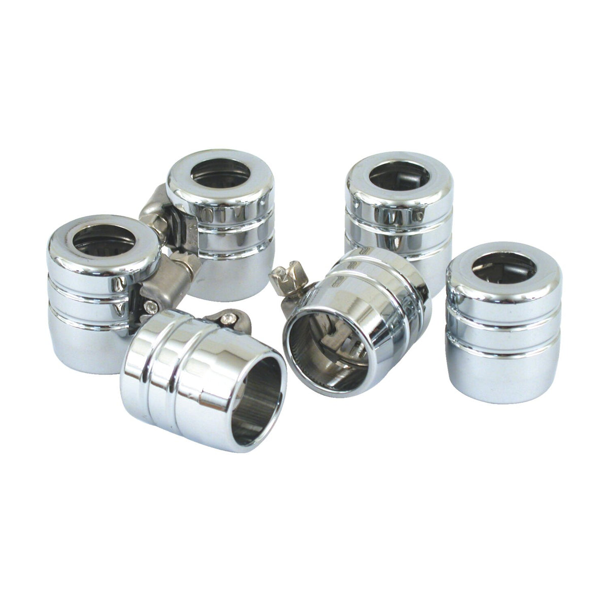 MCS Smooth hose clamps 3/8" - Chrome Grooved