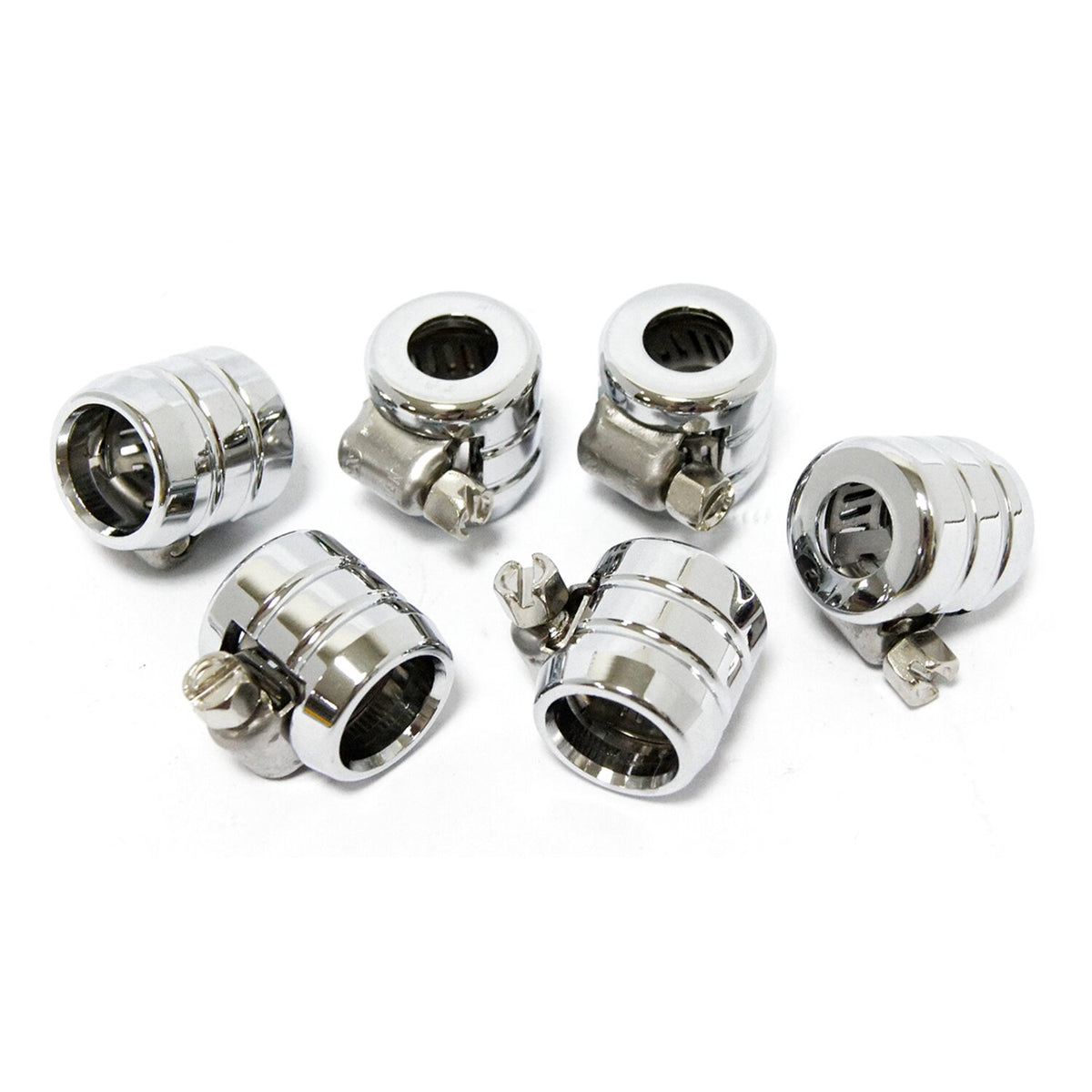MCS Smooth hose clamps 1/4" - Chrome Grooved