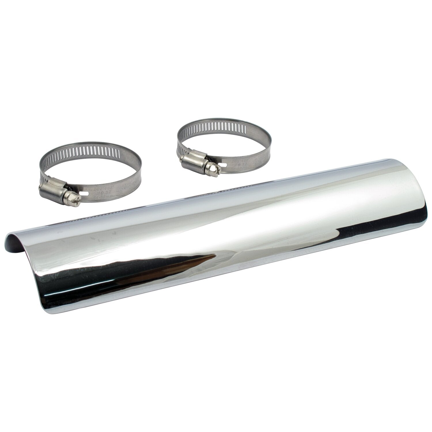 MCS Universal smooth heat shield 10" long chrome