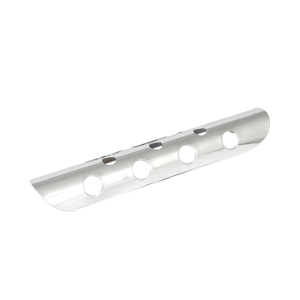 MCS Universal bullet hole heat shield 10" long chrome