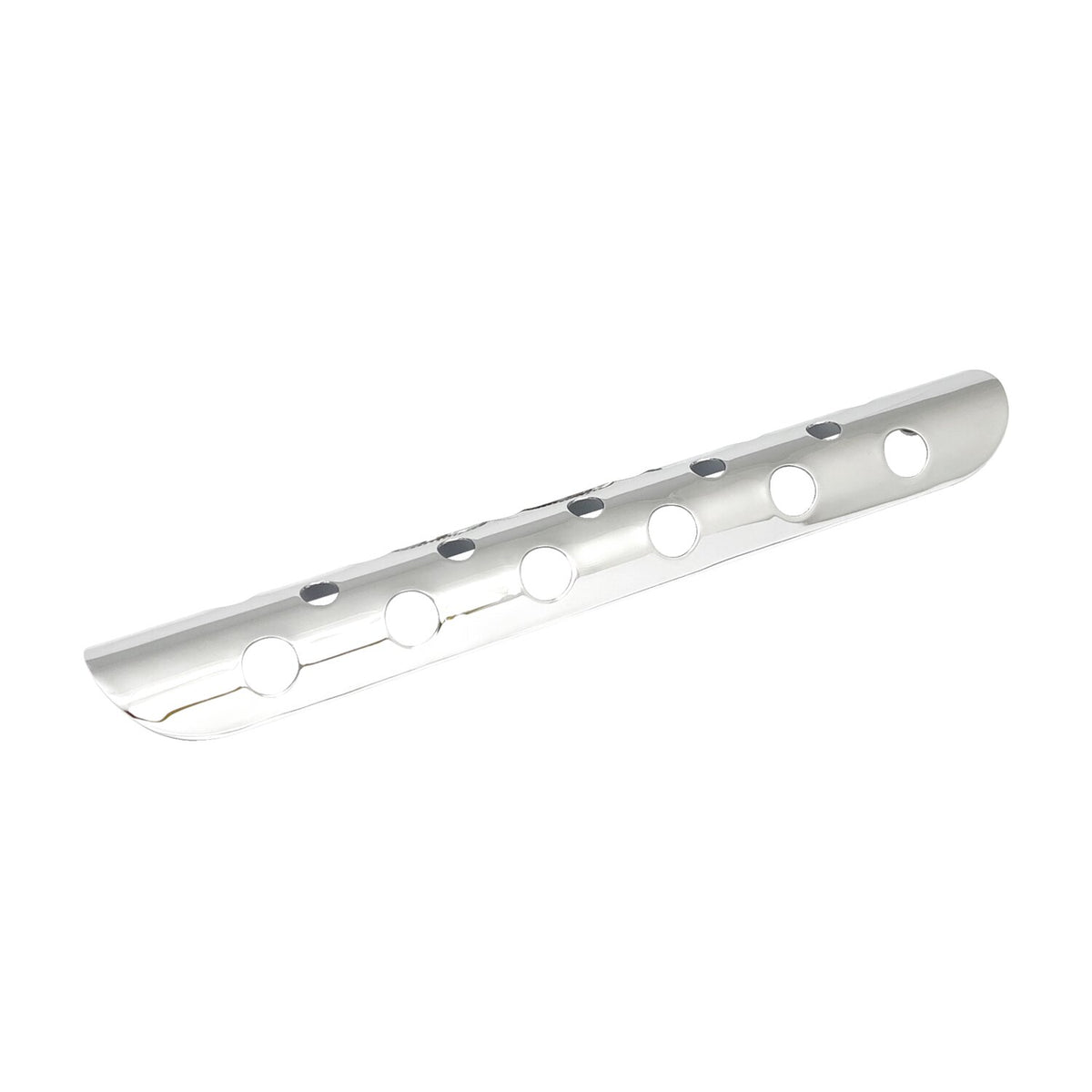 MCS Universal bullet hole heat shield 14" long chrome