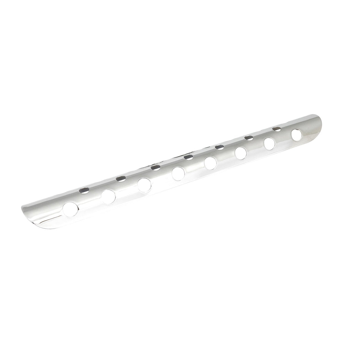 MCS Universal bullet hole heat shield 18" long chrome