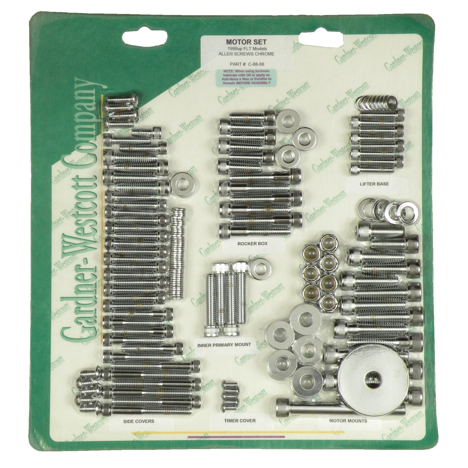 Gardner-Westcott Motor screw set chrome allen