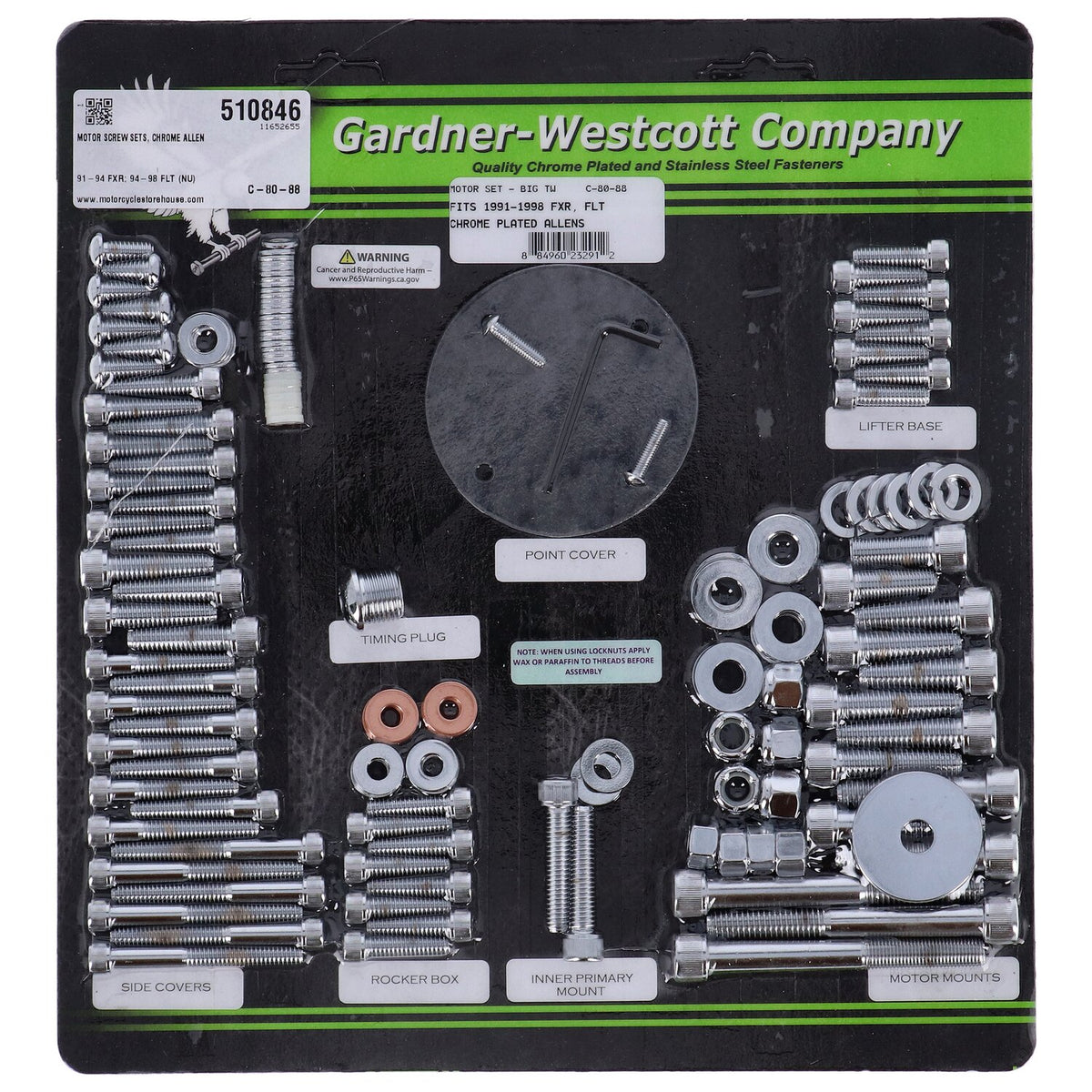 Gardner-Westcott Motor screw sets chrome allen