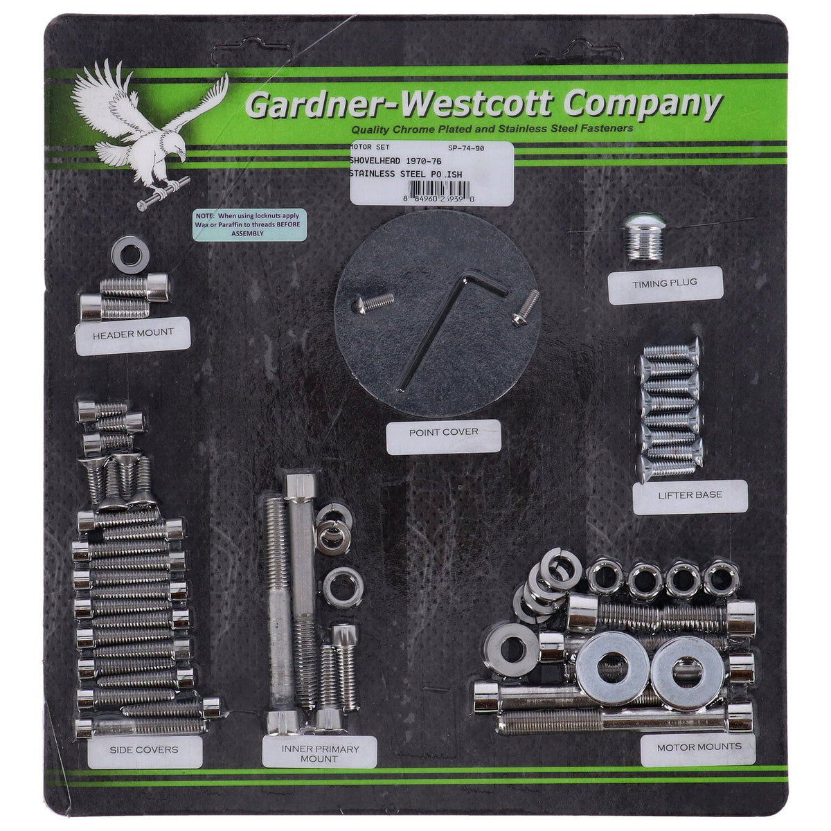 Gardner-Westcott Motor screw set polished ss allen