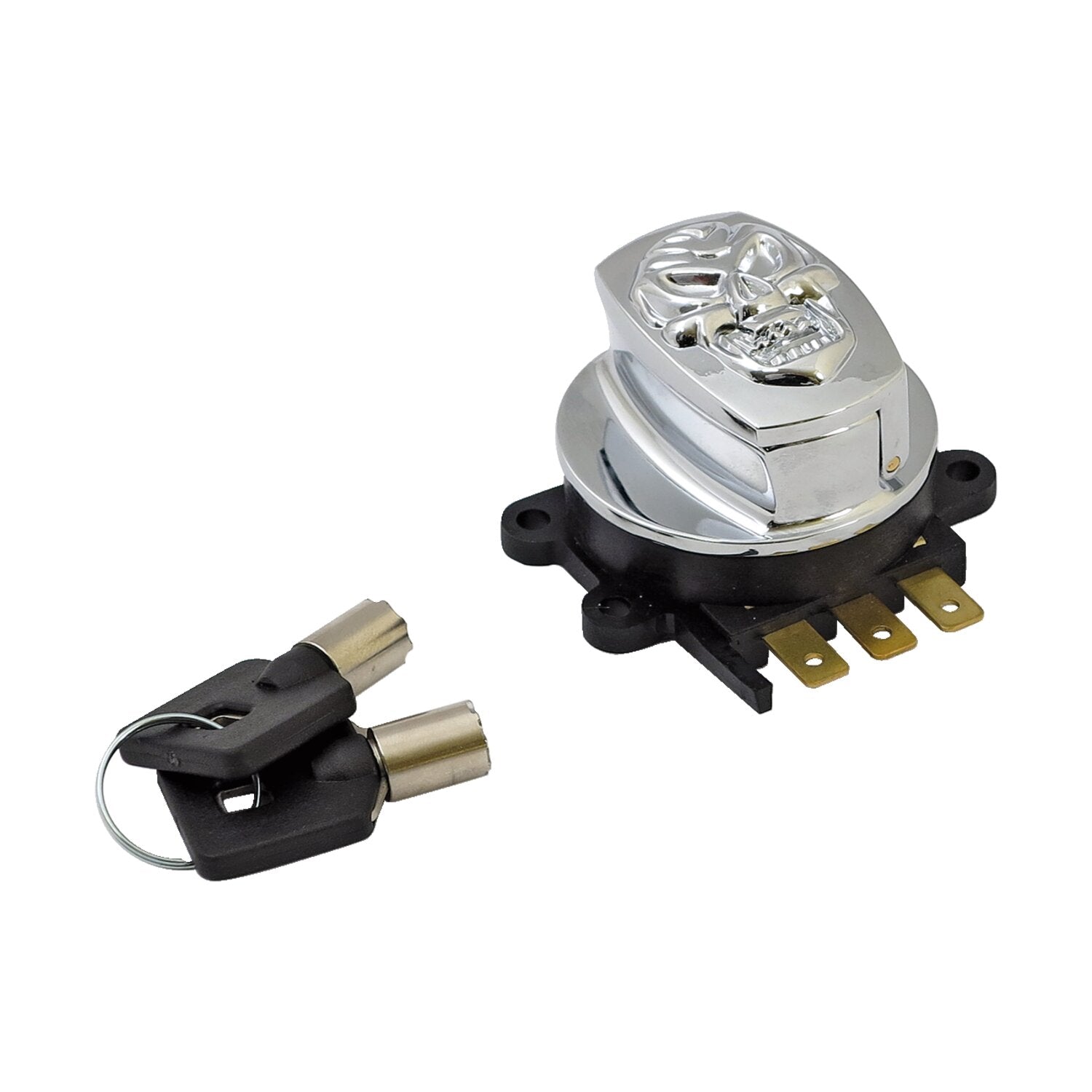 MCS 96-up ignition switch side hinge type - Skull chrome