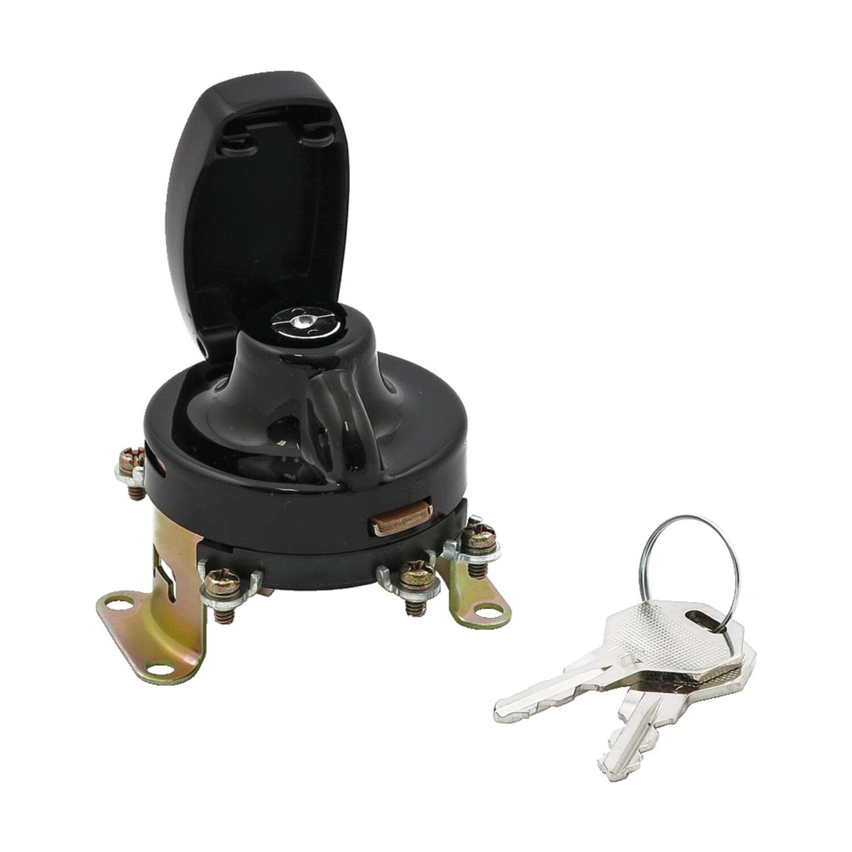MCS FL style ignition switch - 5-pole flat key black