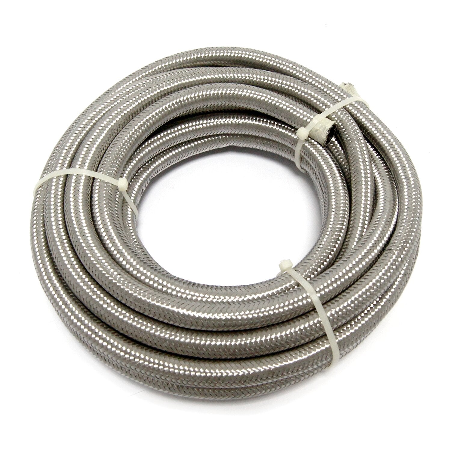 MCS Braided hose 3/8" (10mm) - Stainless clear
