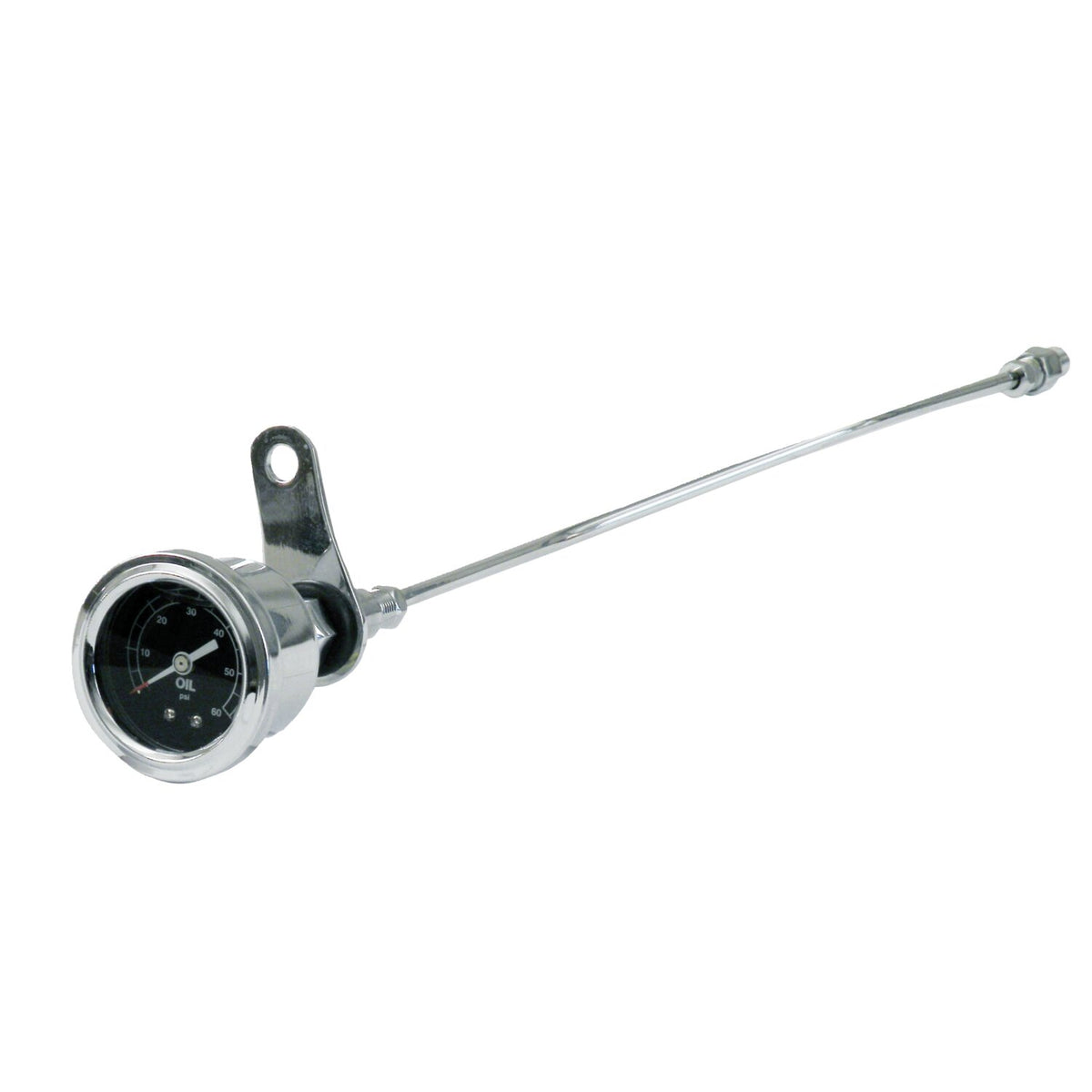 MCS Oil pressure gauge kit rocker box 0-60 PSI - Chrome