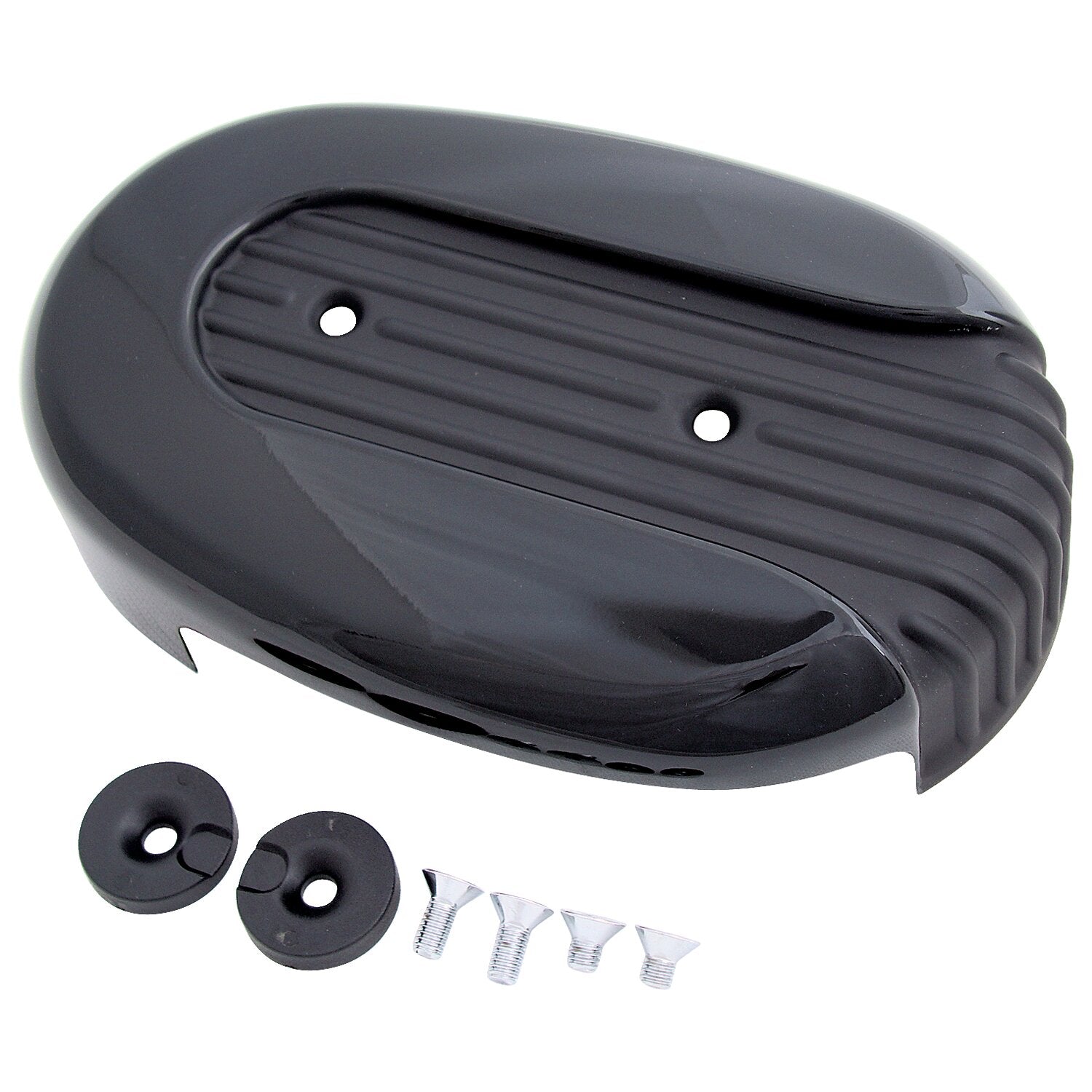 MCS XL Sportster air cleaner cover - Black grooved