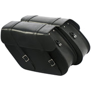 MCS reinforced rigid leather saddlebag set - 17 liter