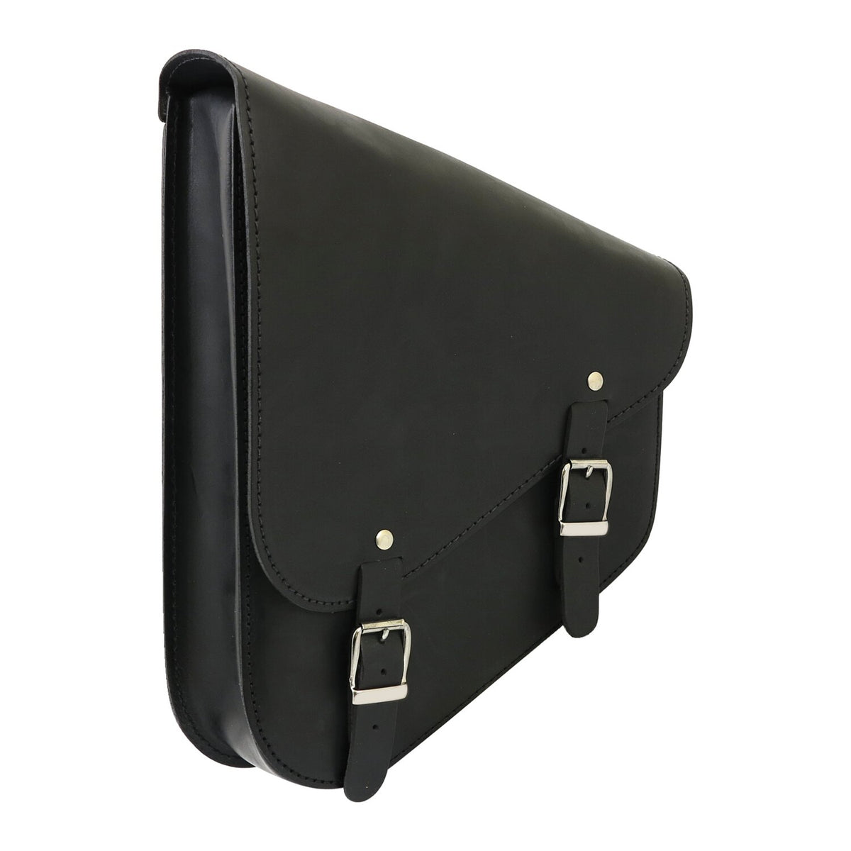 MCS full leather swing arm bag left 9 liter - Black