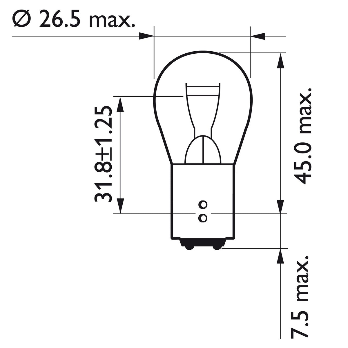 Philips VisionPlus taillight light bulb P21/5W