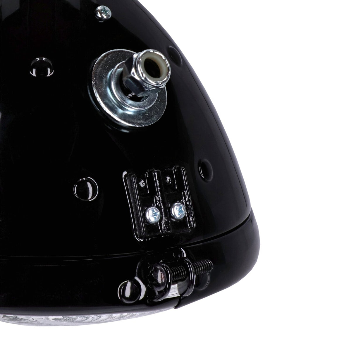 MCS 6-1/2" springer headlamp assembly - 12v - Black