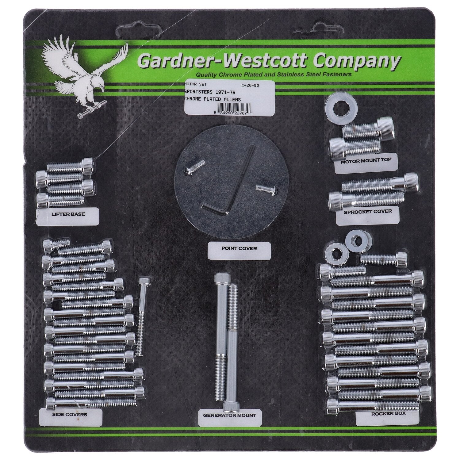 Gardner-Westcott Motor screw sets chrome allen