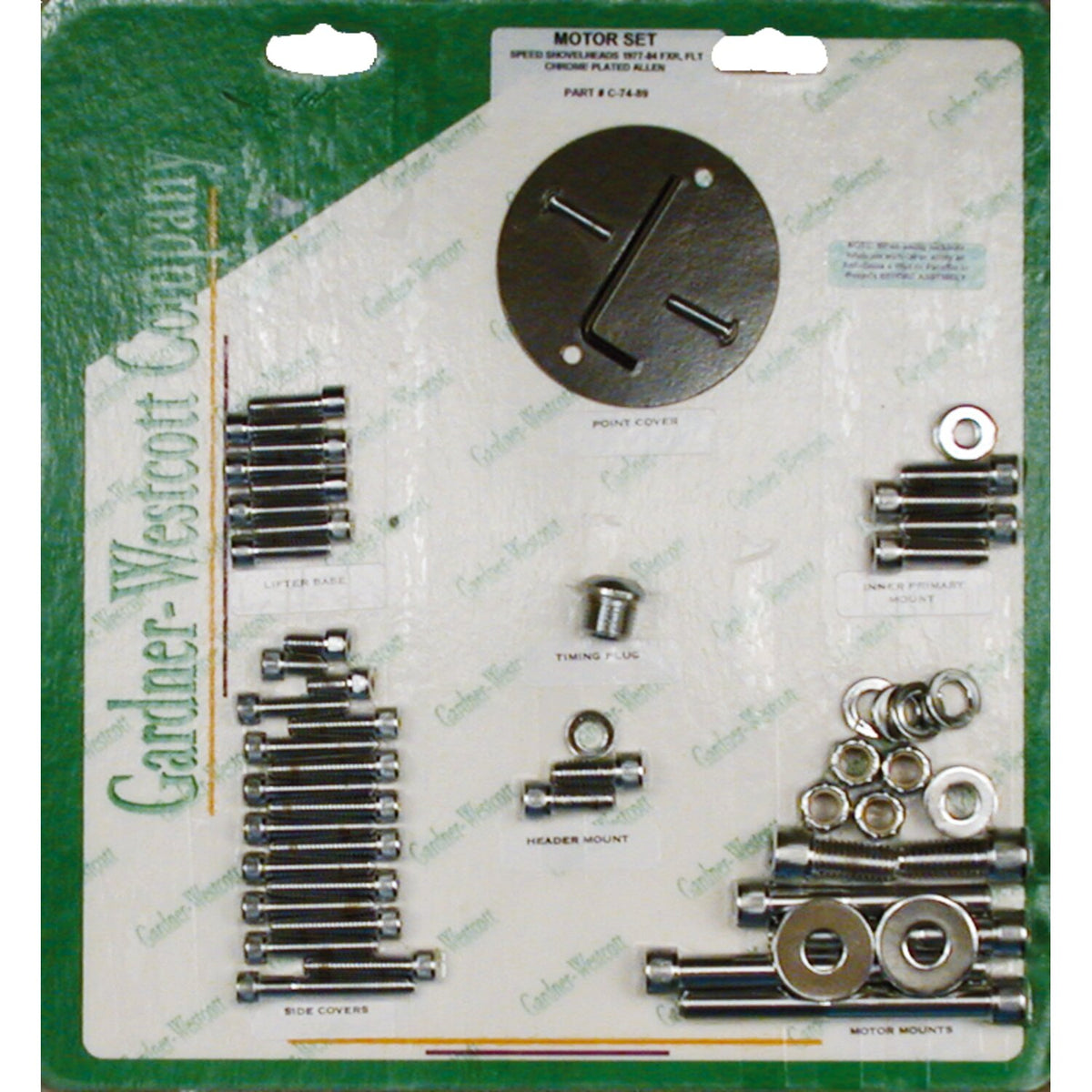 Gardner-Westcott Motor screw sets chrome allen