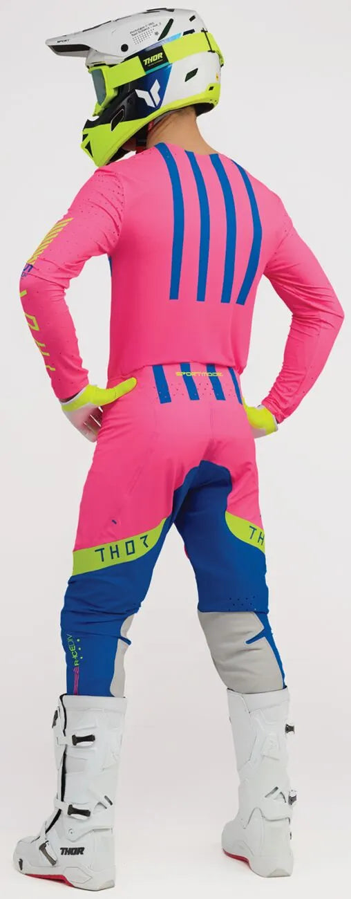 Thor Sportmode Flite Pants - Blue/Fluorescent Pink/Fluorescent Yellow