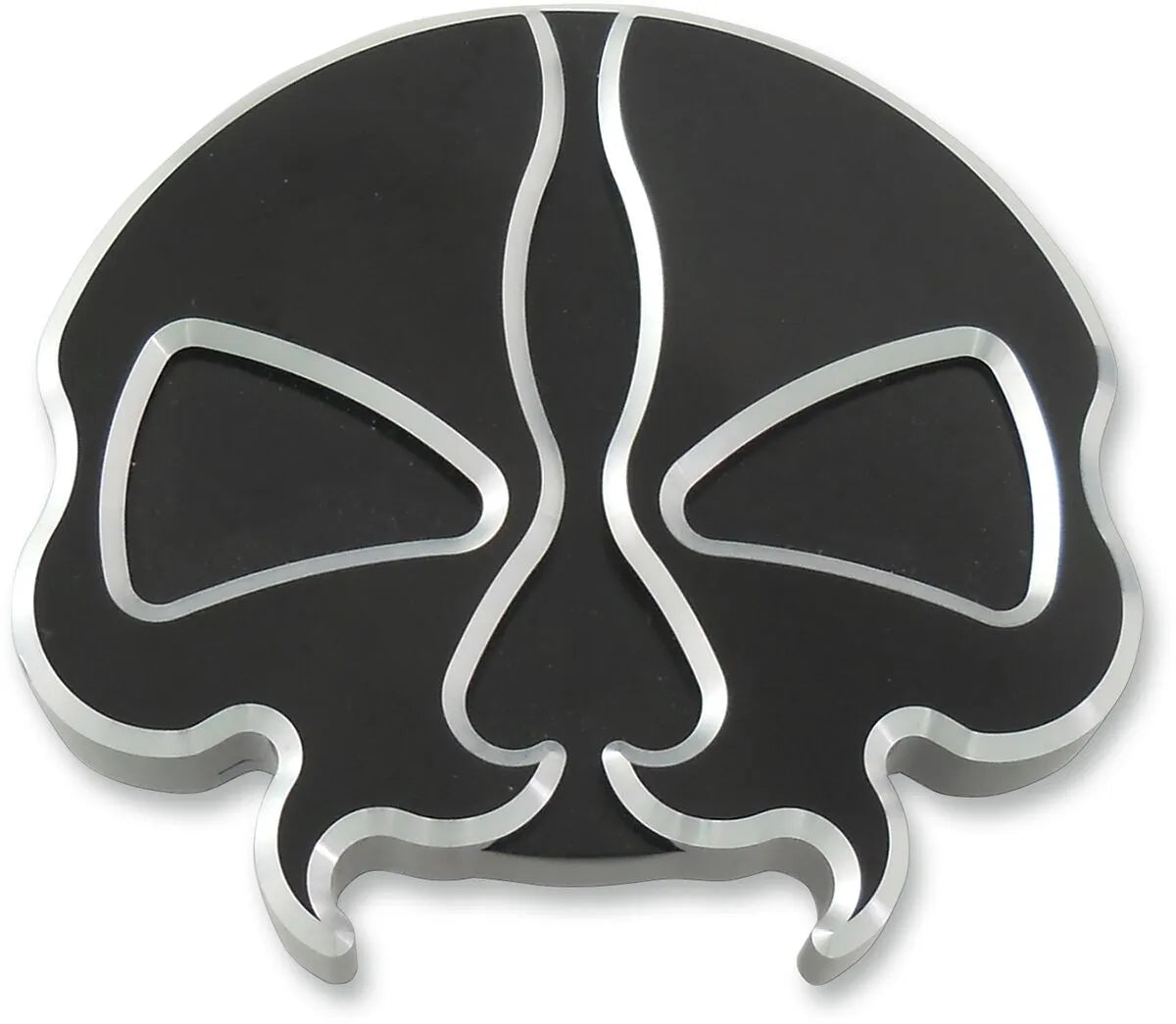 Drag Specialties Split Skull Fuel Cap - Black Aluminum