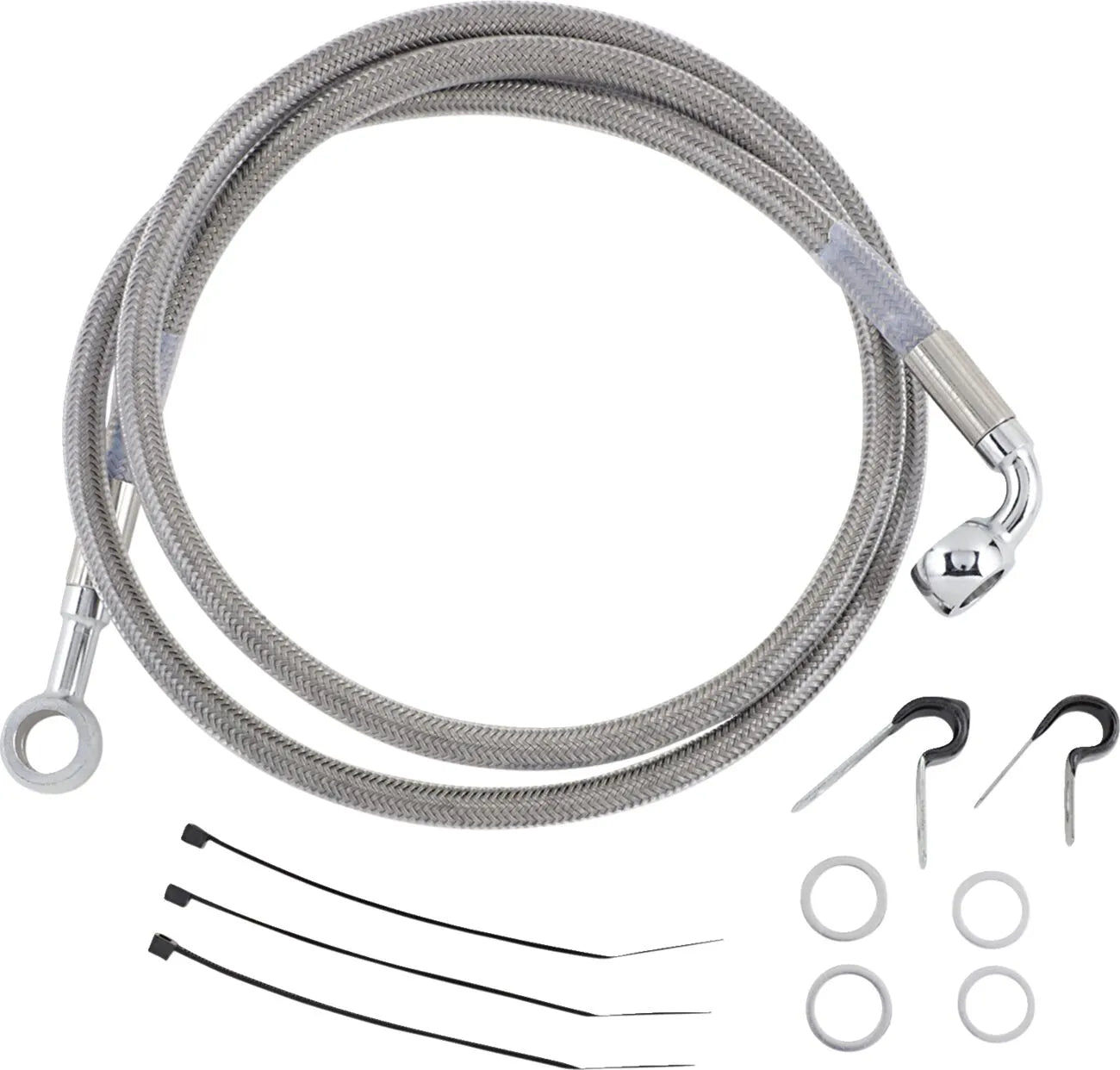 Drag Specialties rustfrit stål bremseslange kit, for