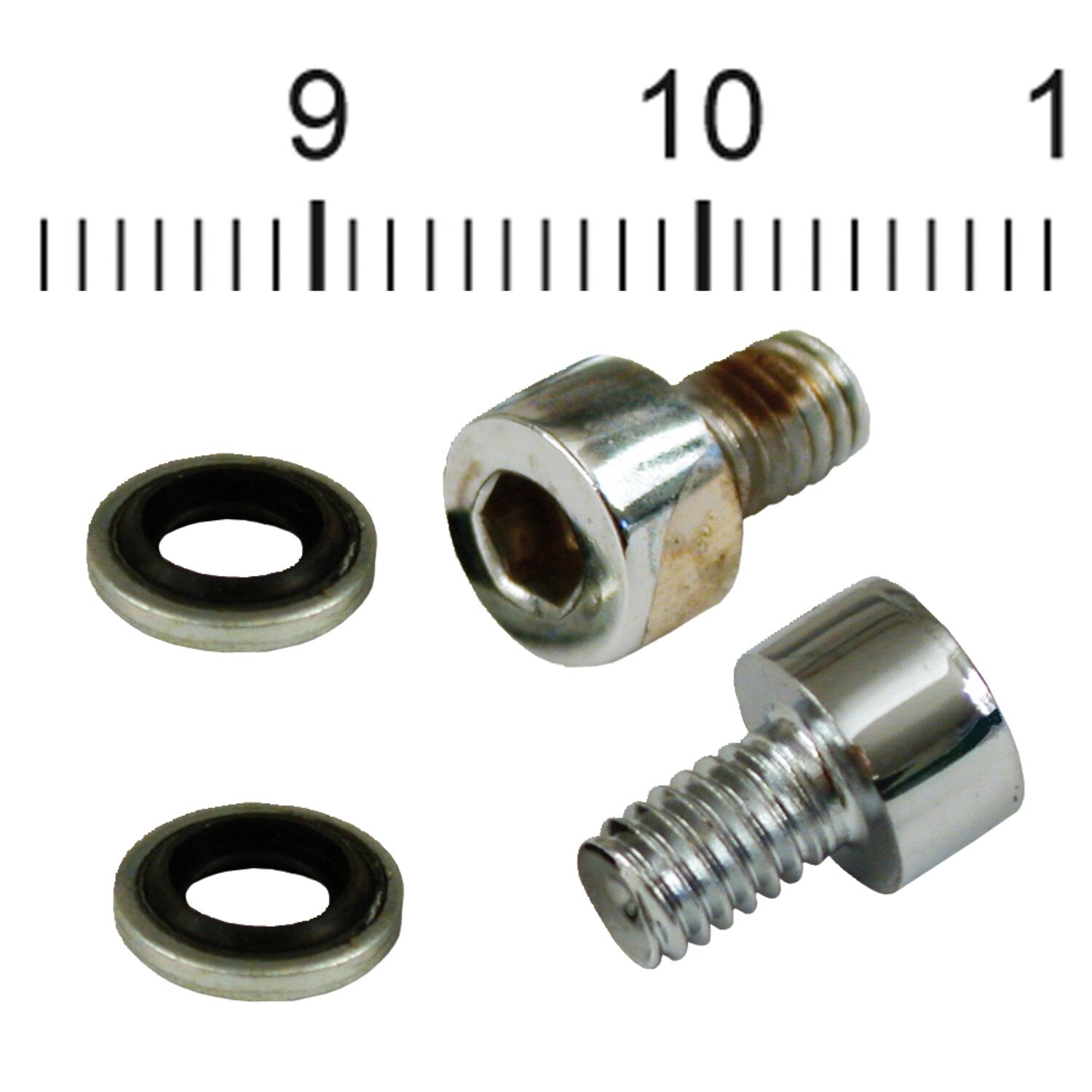 James Gaskets fork slider drain screws - Chrome Allen head