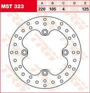 Trw Rund Fast Bremse Rotor 220mm - Bag