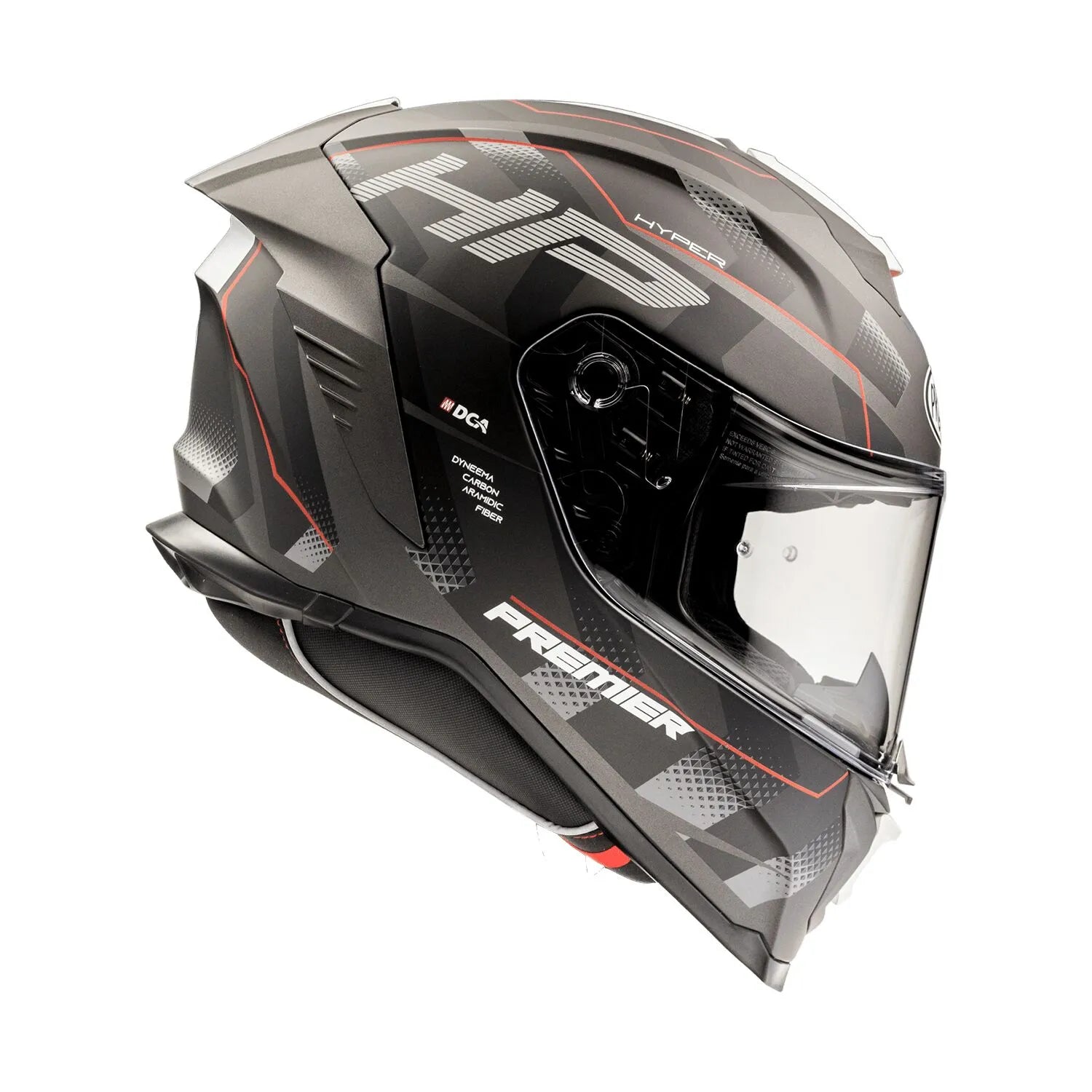 Premier Helmets Hyper Hp Gray/red/black Full Face Helmet