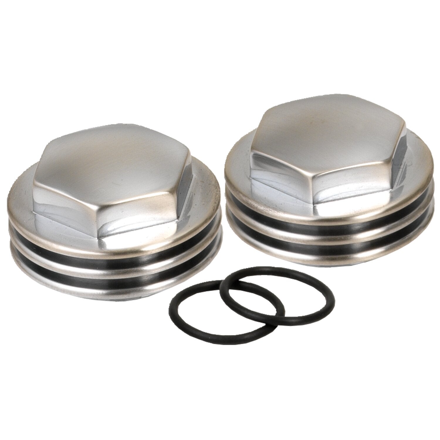 Kustom Tech K-Tech Knuckle rocker nuts - Finned satin chrome finish