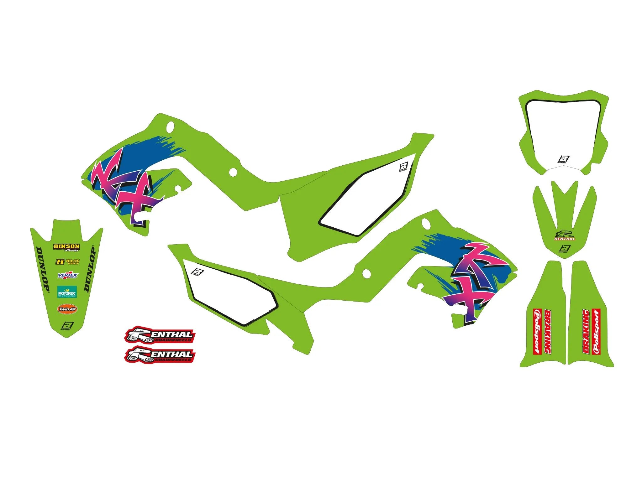 Blackbird Racing Retro Graphic Kit With Seat Cover Kawasaki