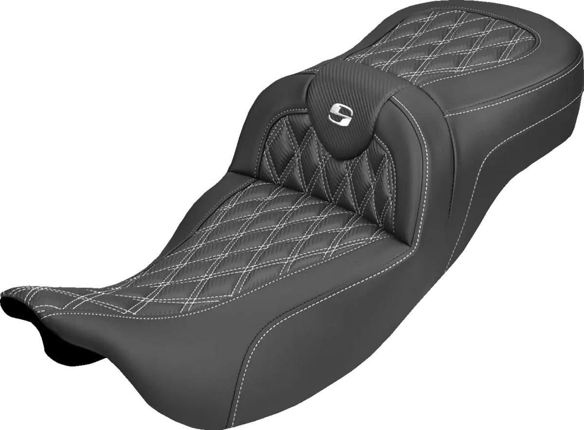 Saddlemen Roadsofa Carbon Fiber Seat White Stitch