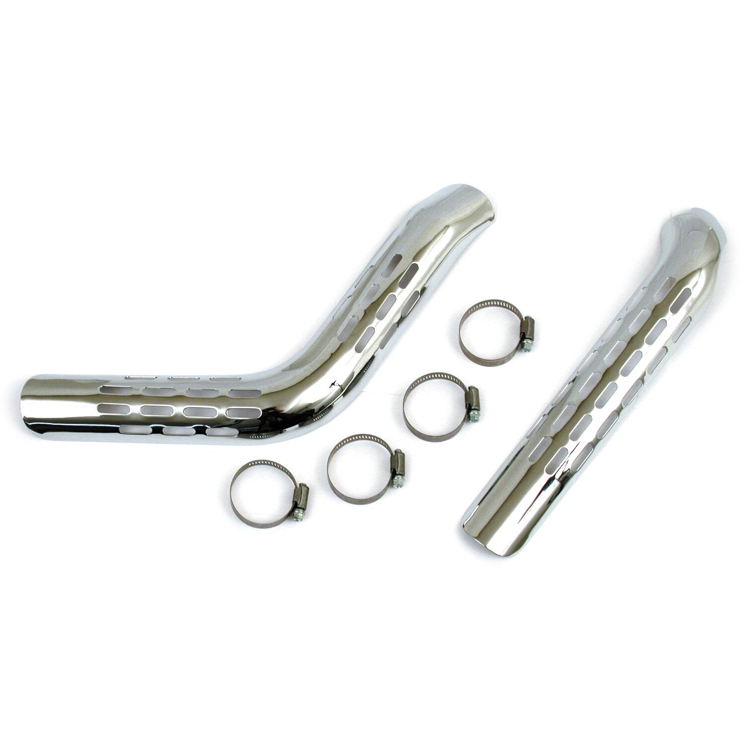 MCS Big Twin perforated heat shield set chrome