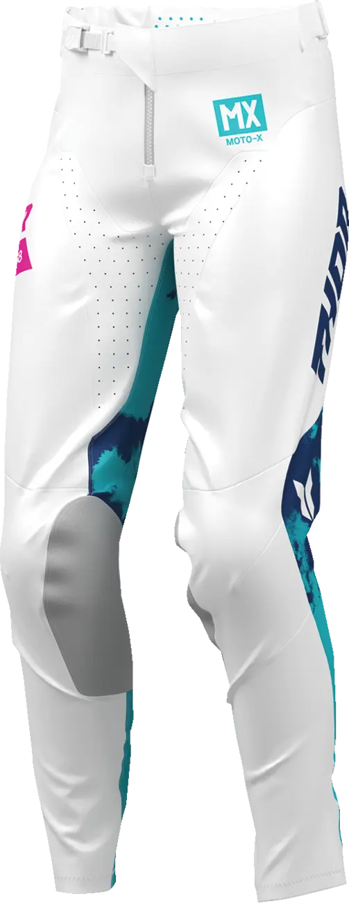 Thor Women's Launchmode Bleach Motocross Pants - Pink/White/Aqua