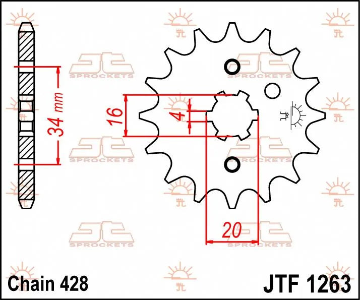 Jt Sprockets Front Sprocket 17t 428 Chromoly Steel