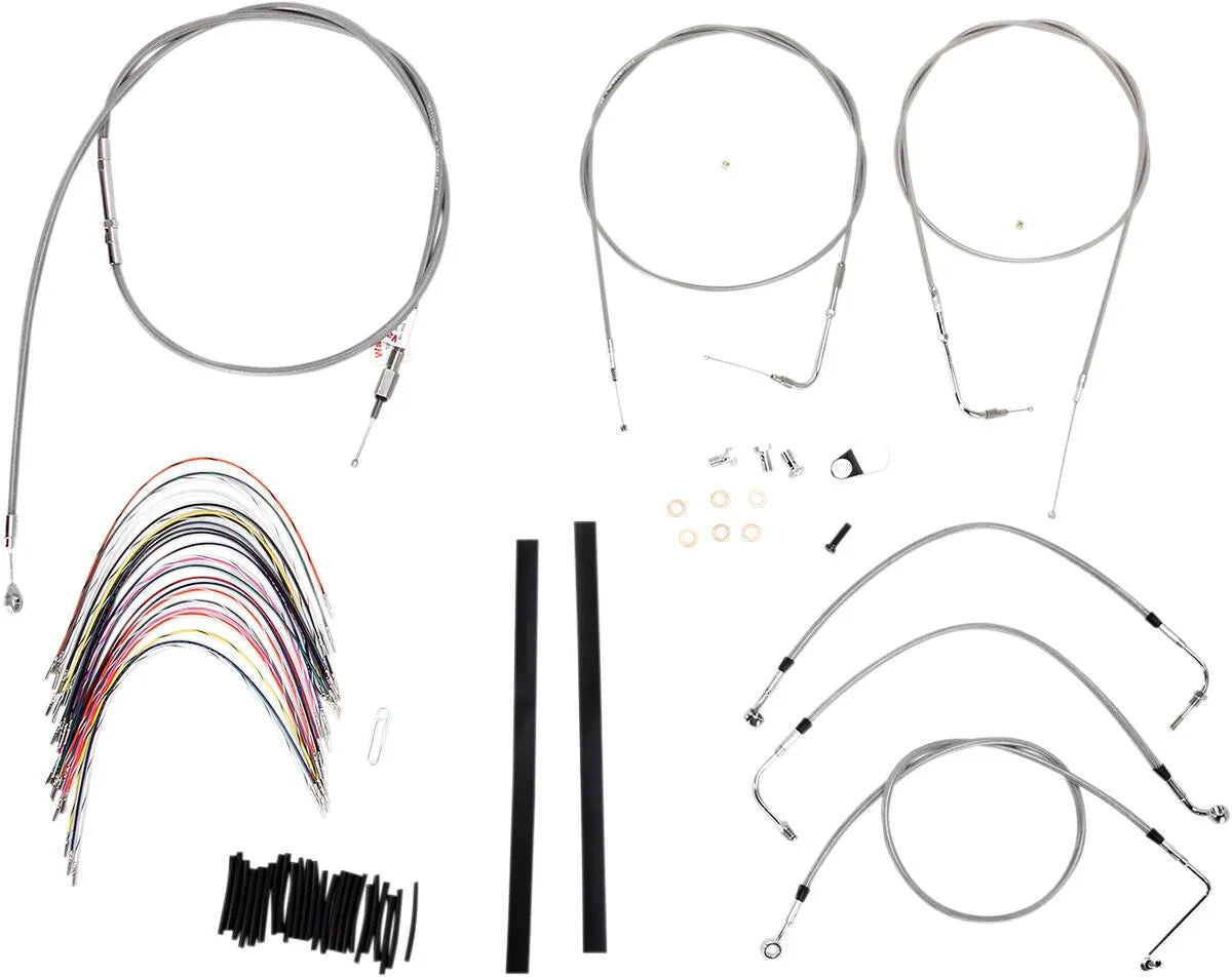 Burly Brand Stainless Braided Cable/Brake Line Kit for 18" Ape