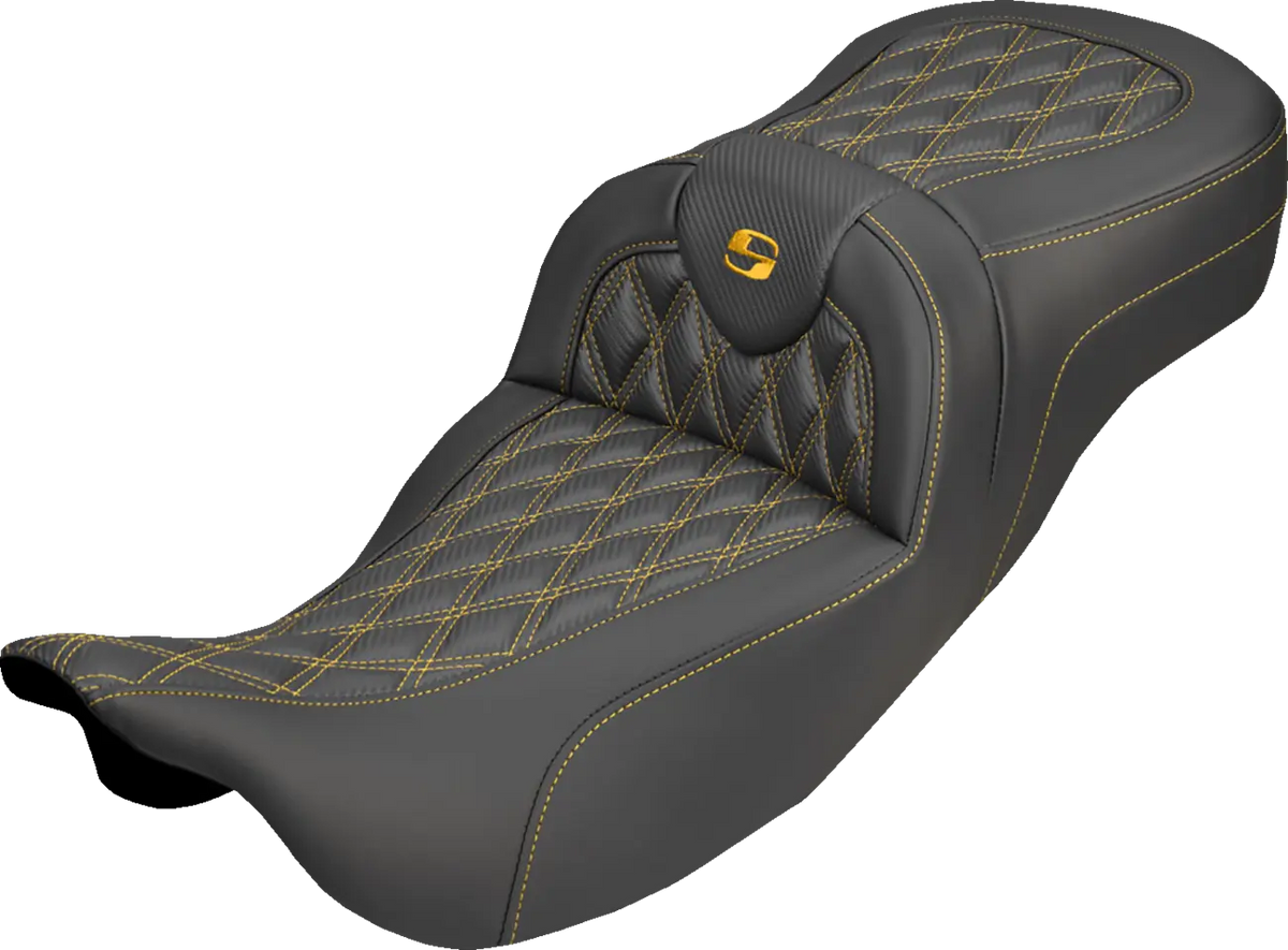 Saddlemen Roadsofa Carbon Fiber Seat Gold Stitch