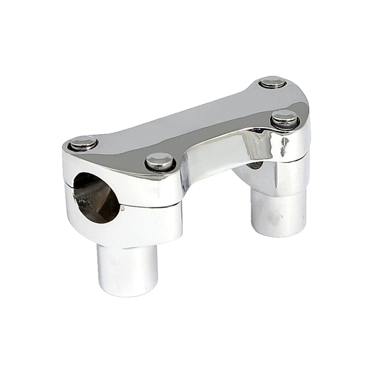 MCS 2" rise handlebar riser set + top clamp with lip - Chrome