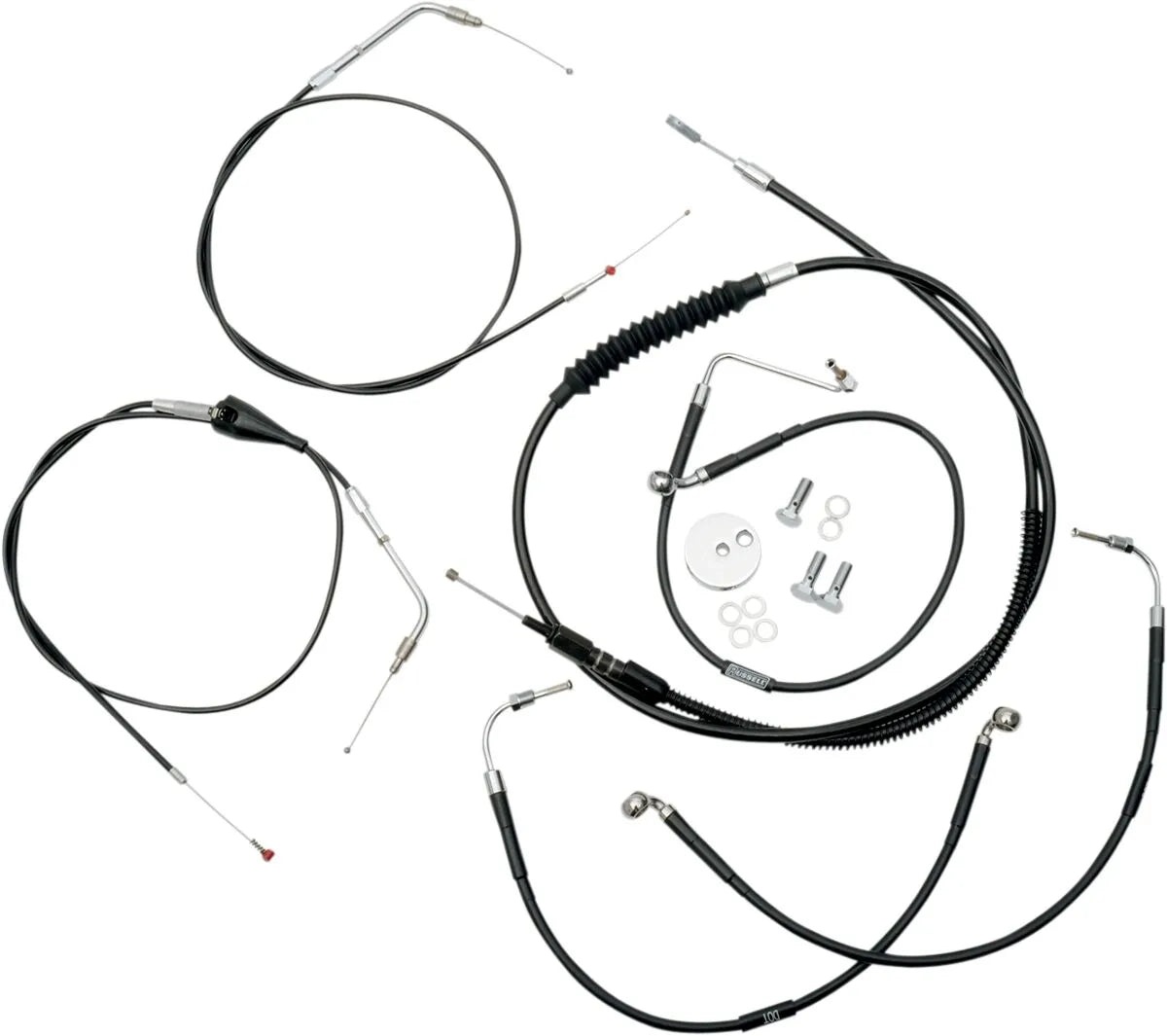 LA CHOPPERS Standard Black Vinyl Handlebar Cable/Brake Line Kit