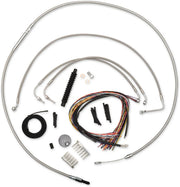 LA CHOPPERS Stainless Braided Cable/Brake Line Kit for 12"-14"