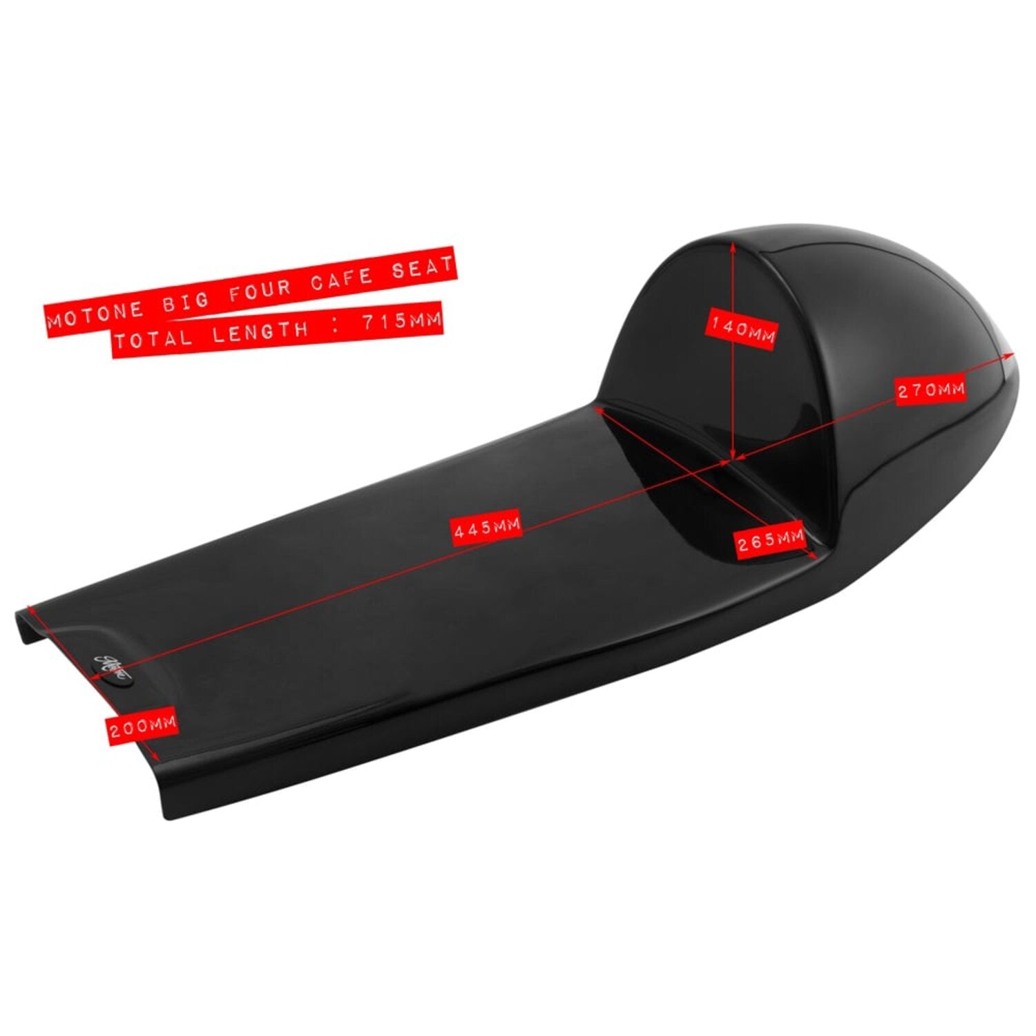 Motone universal seat pan 'Cafe Racer' black
