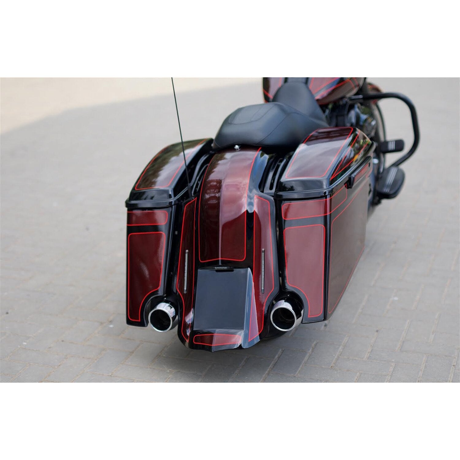 Killer Custom 3″ down stretch extended saddlebags