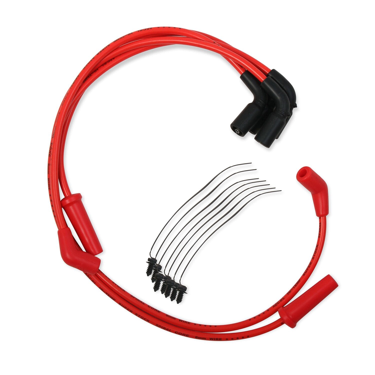 Accel 8mm Ferro Spiral core spark plug wire set - Red