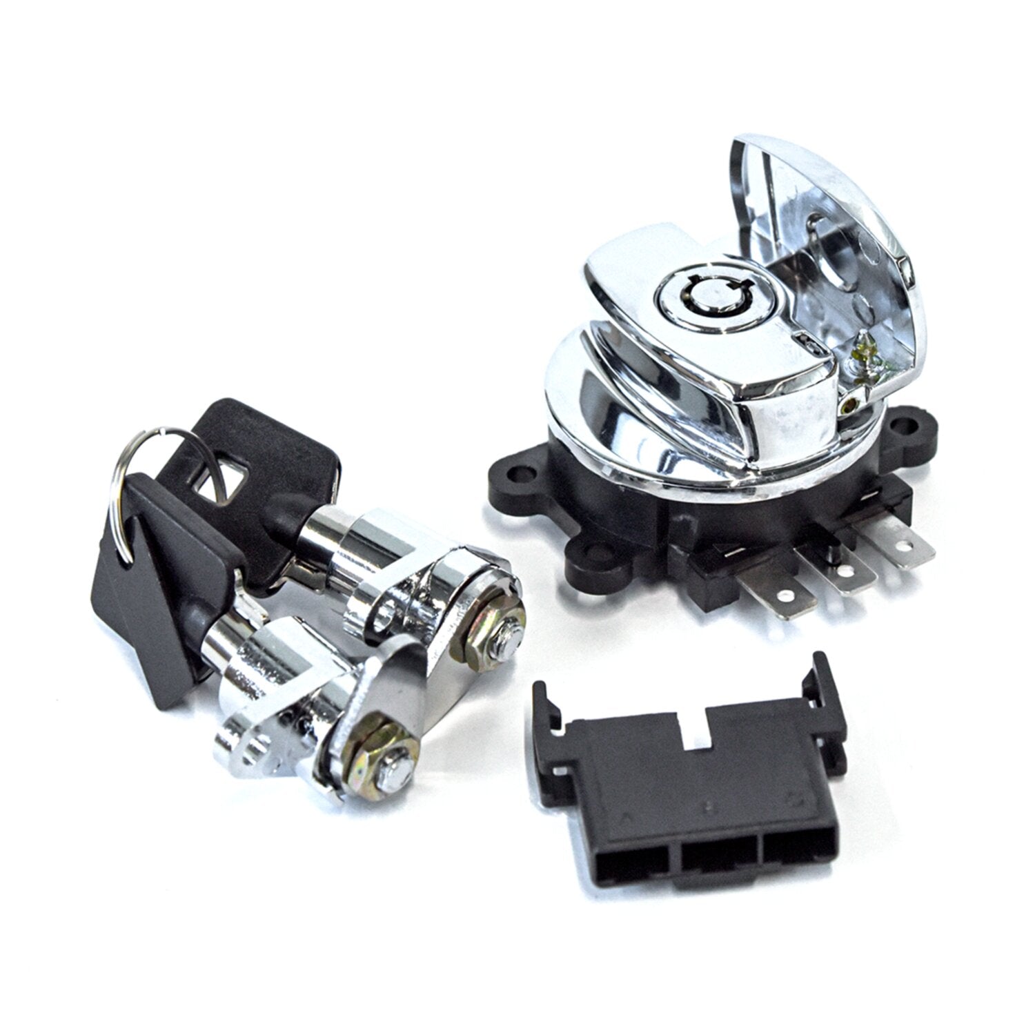 MCS FLHR ignition switch & saddlebag lock kit - Chrome