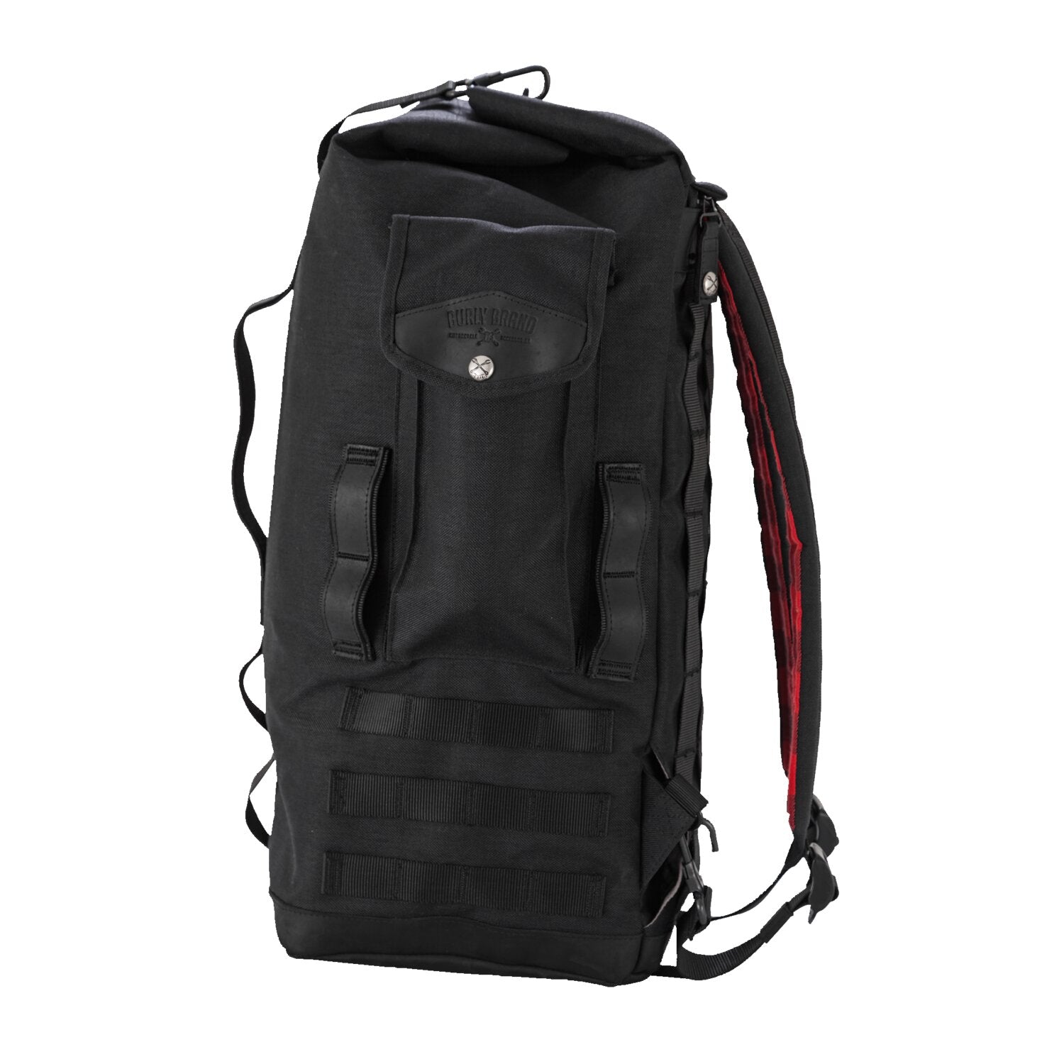 Burly Voyager sissy bar backpack black Cordura