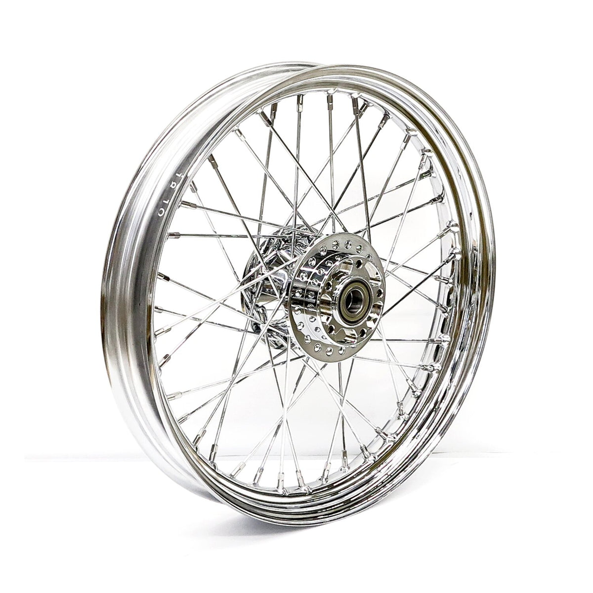 MCS 2.50 x 19 front wheel 40 spokes chrome