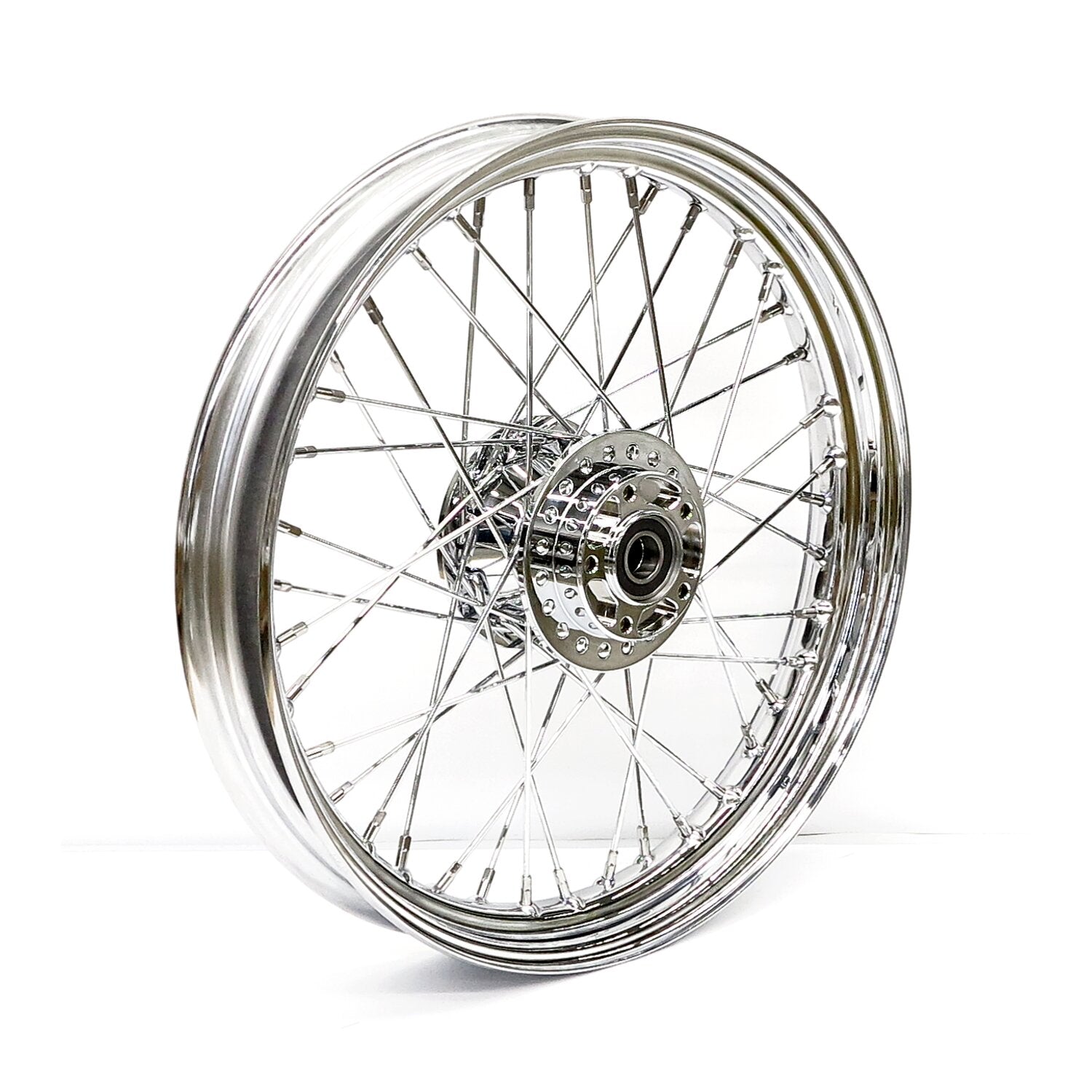 MCS 2.50 x 19 front wheel 40 spokes chrome