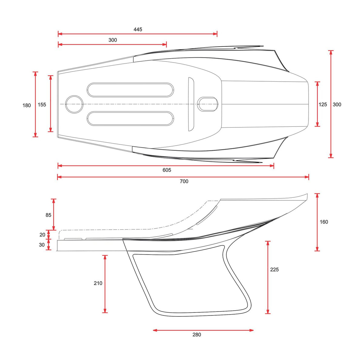 C-Racer Flat Racer SCR14.1 seat - Black