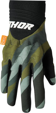 Thor Rebound Gloves - Black/Camo Green