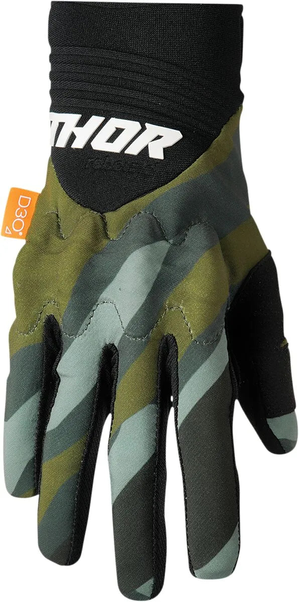 Thor Rebound Gloves - Black/Camo Green