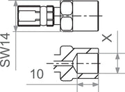 Trw Varioflex Fitting For M10 X 1.25 Hose Connection