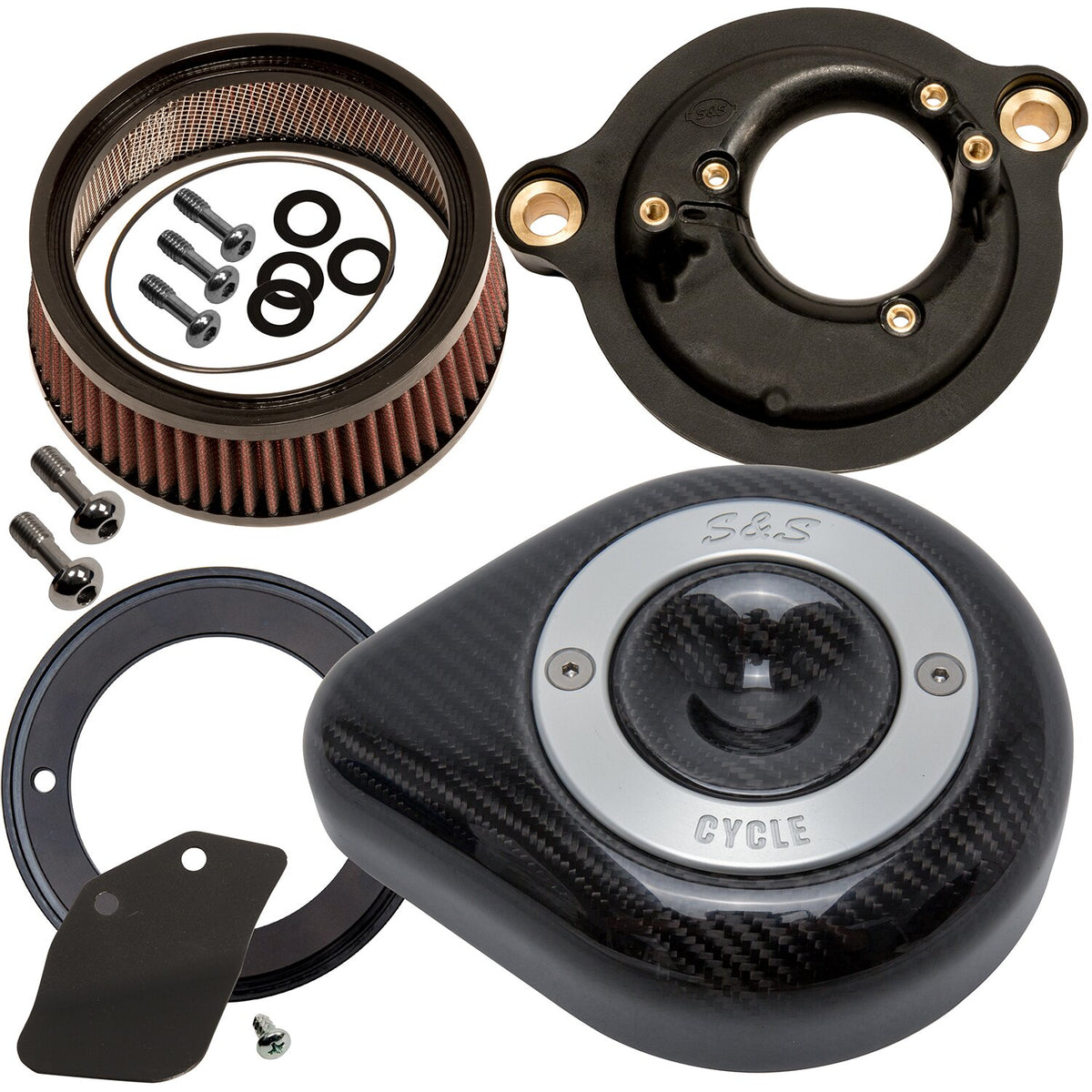 S&S Stealth carbon teardrop air cleaner kit