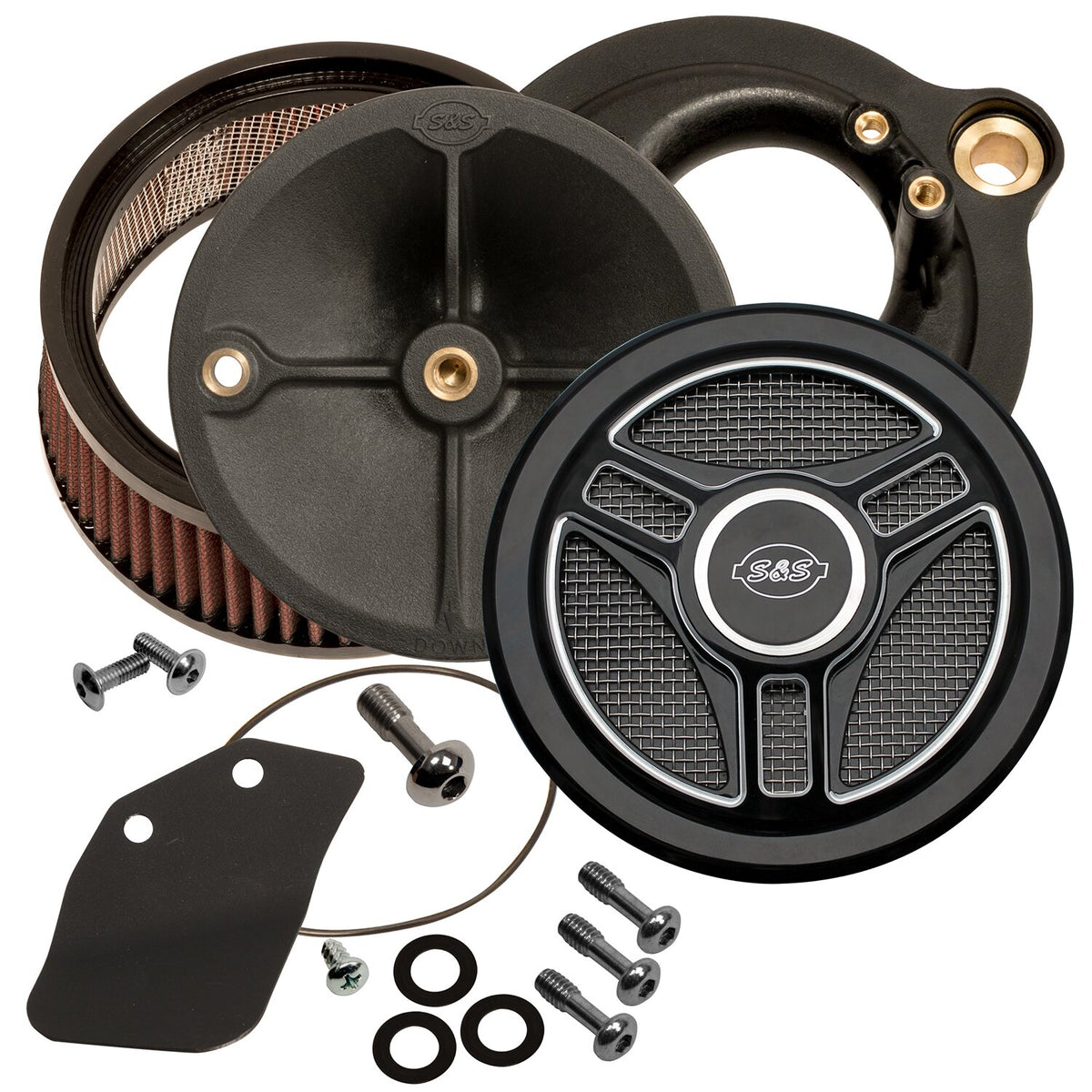 S&S Stealth Tri-Spoke air cleaner kit